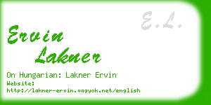 ervin lakner business card